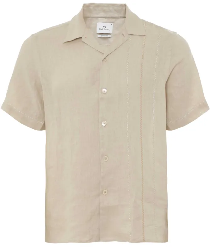 Paul Smith Casual Fit Embroidered Linen Shirt