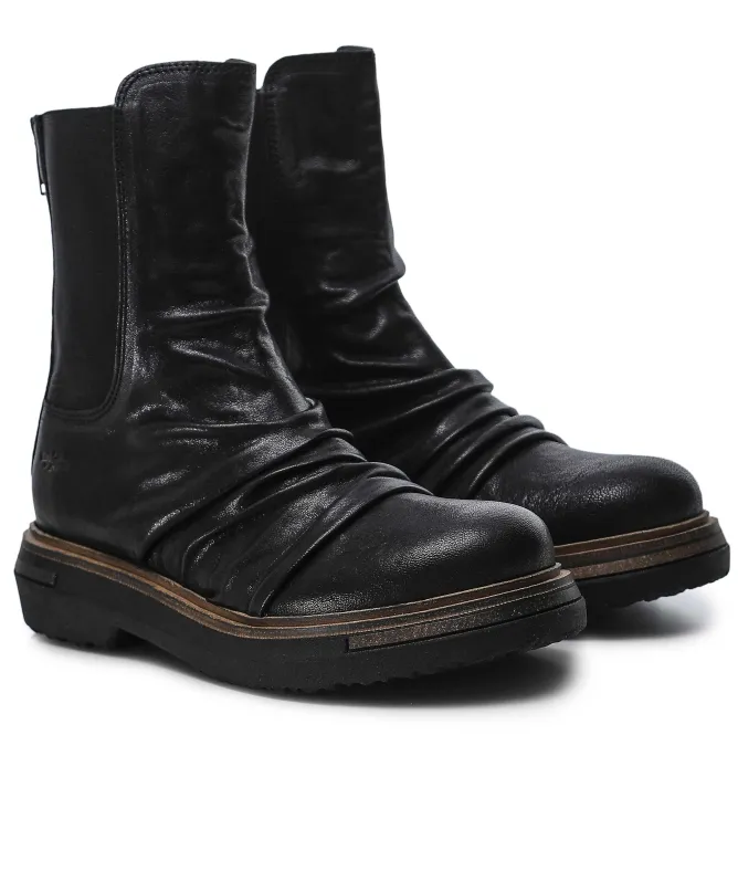Patrizia Bonfanti Toki Crinkled Leather Ankle Boots