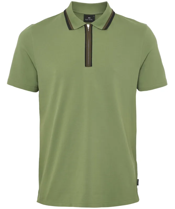 Paul Smith Tipped Zipper Neck Polo Shirt