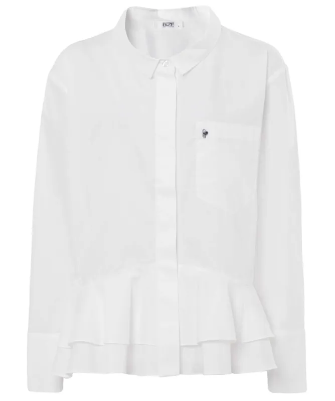 Bize Ruffle Peplum Pin Shirt