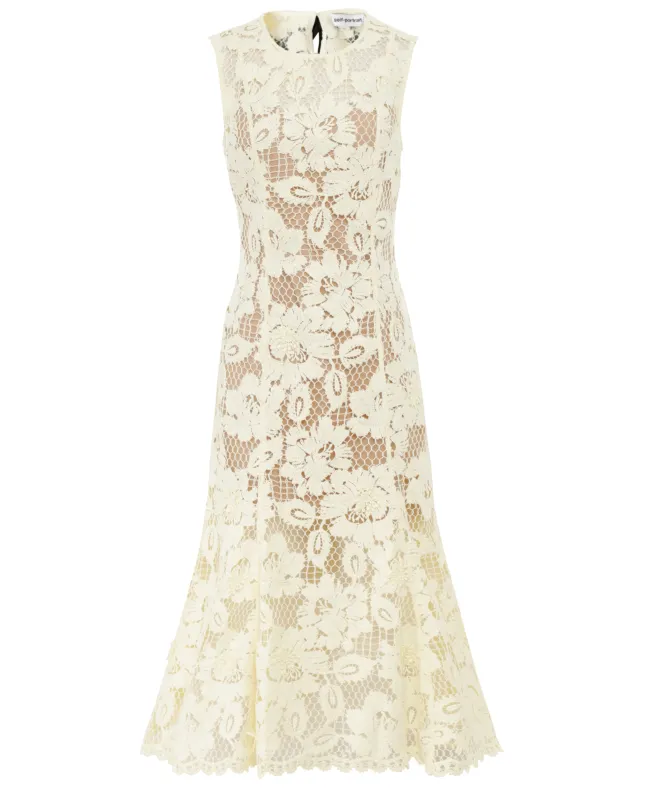Self-Portrait Crochet Lace Midi Dress
