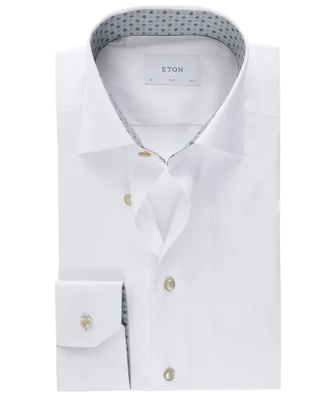 Eton Slim Fit Medallion Trim Shirt
