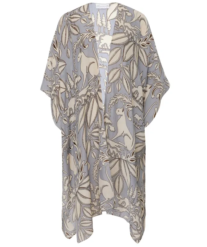 One Hundred Stars Sphinx Grey Throwover Kimono