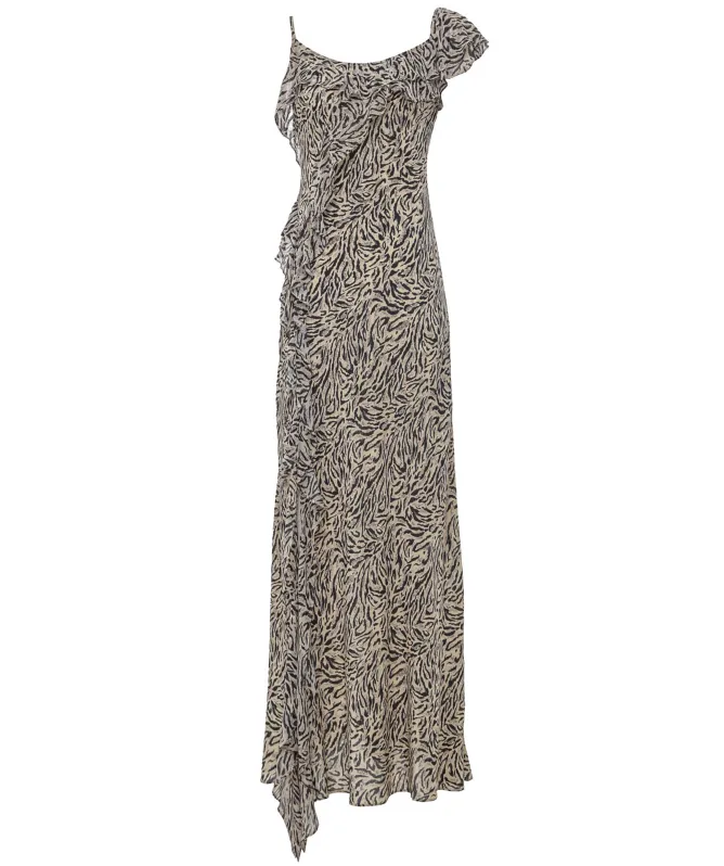 RIXO Ester Silk Midi Dress