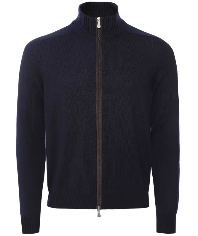 Gran Sasso Wool Zipper-Through Cardigan