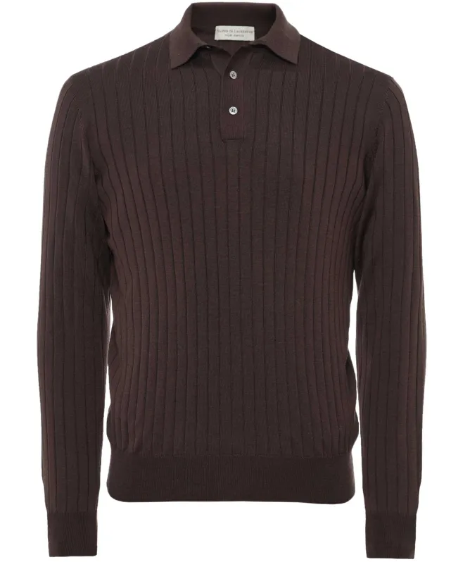 Filippo De Laurentiis Merino Ribbed Polo