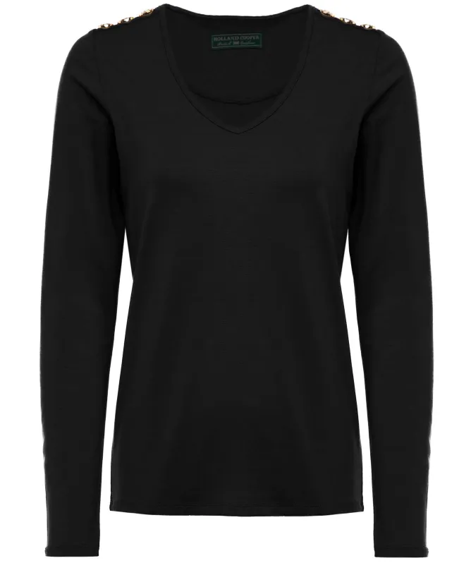 Holland Cooper Long Sleeve V-Neck T-Shirt