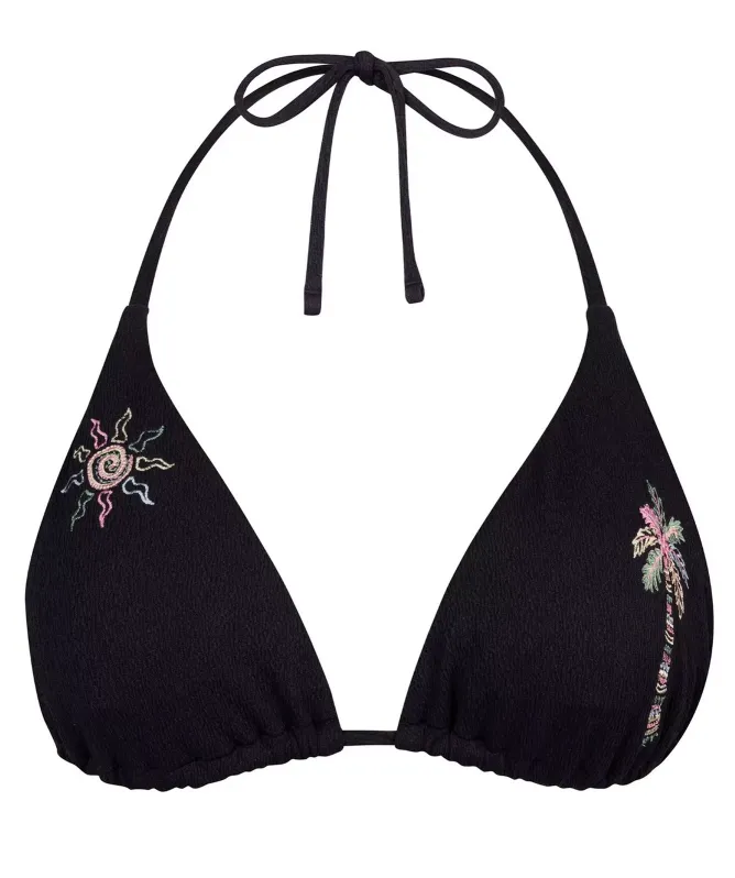 Chelsea Peers Embroidered Palm & Sun Bikini Top
