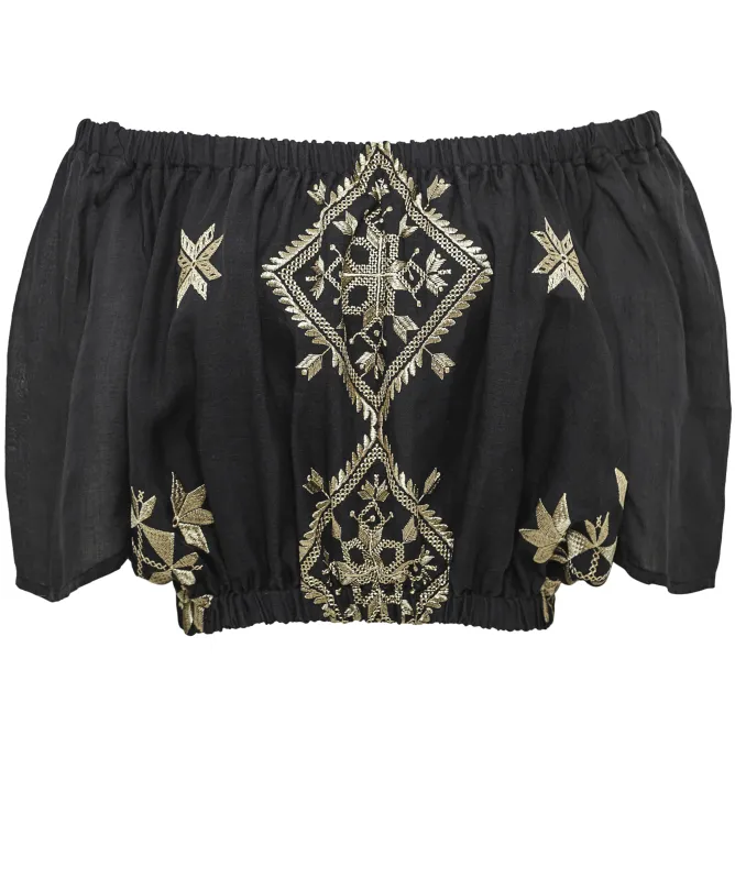 Greek Archaic Kori Lefkada Ruched Top