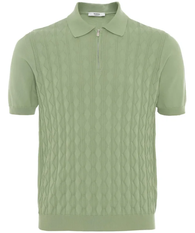 MASQ Zipper Jacquard Polo