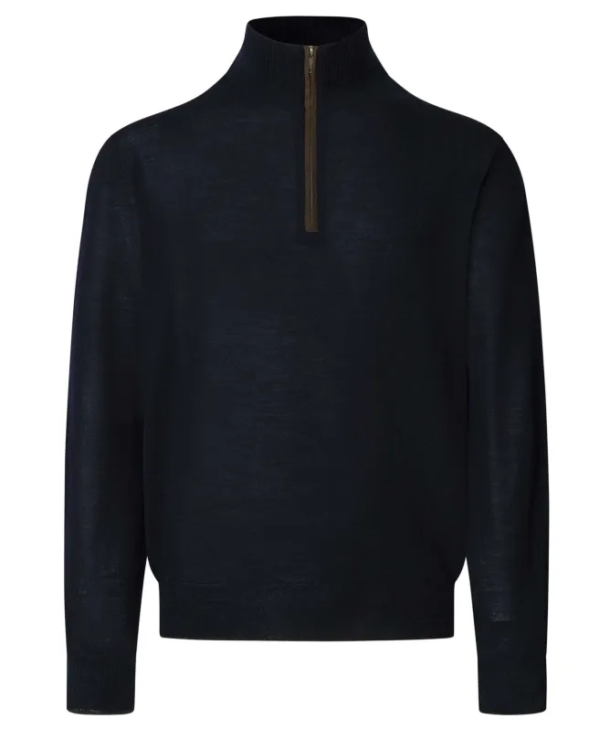 Hackett Merino Silk Half-Zipper Sweater