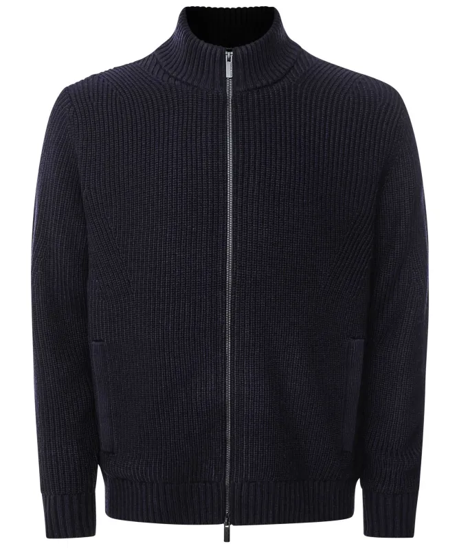 Thomas Maine Rib Knit Zip Cardigan