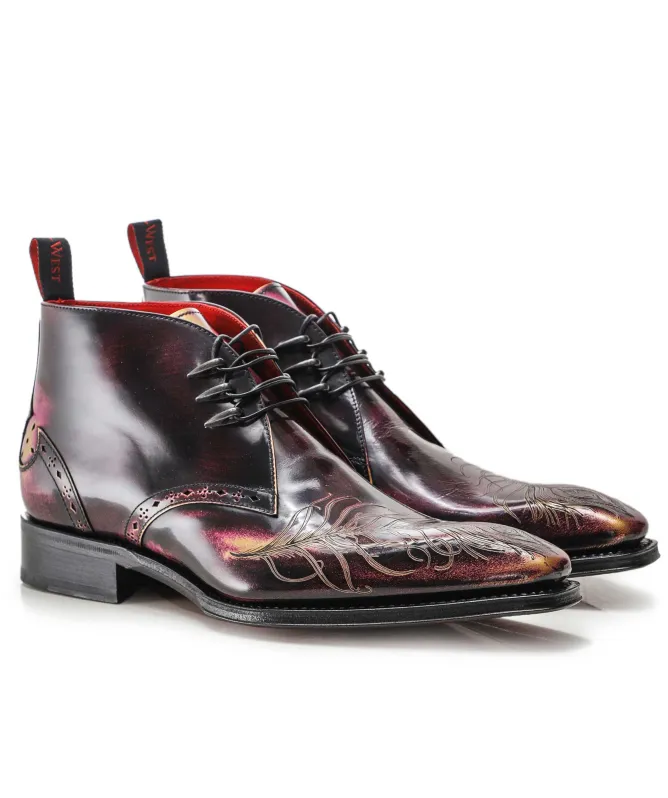 Jeffery-West Moon Eye Peacock Chukka Boots