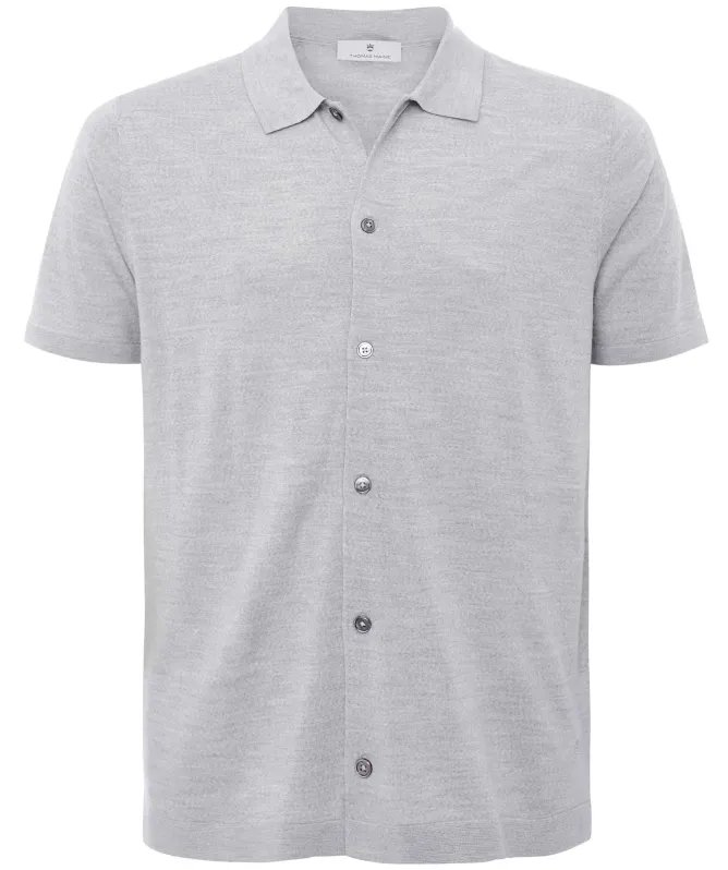 Thomas Maine Fine Merino Button Polo Shirt