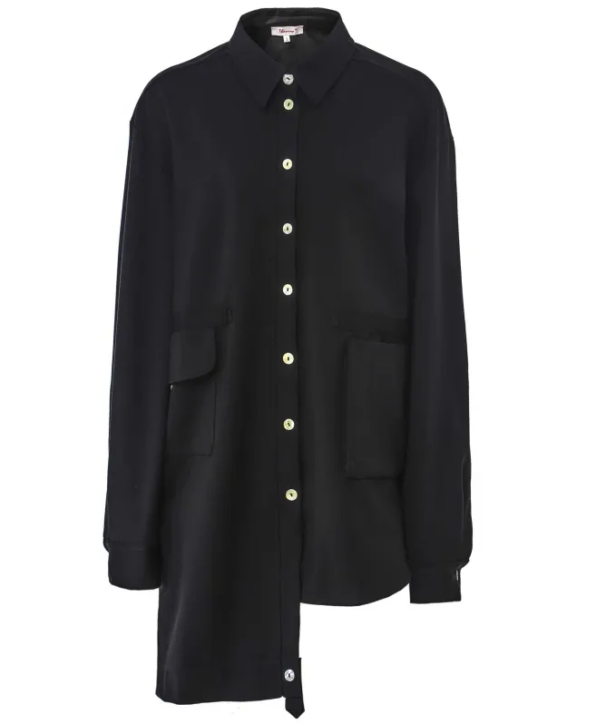 Thanny Long Asymmetrical Hem Shirt