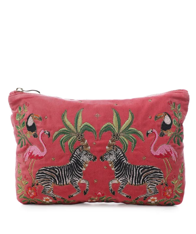 Elizabeth Scarlett Wild Zebra Palm Everyday Pouch