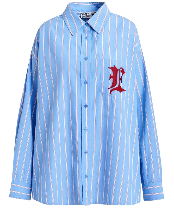 Essentiel Antwerp Ipatch Striped Embroidered Cotton Shirt