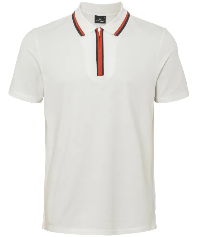 Paul Smith Tipped Zipper Neck Polo Shirt