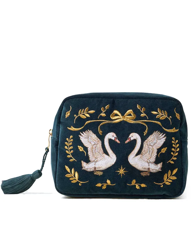 Elizabeth Scarlett Majestic Swans Wash Bag