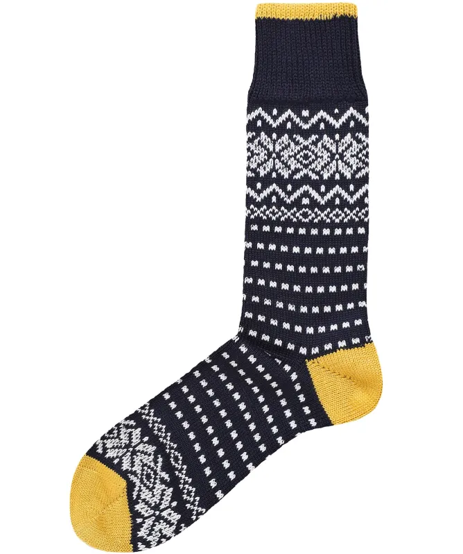 J. Blades Merino Cotton Snowflake Socks
