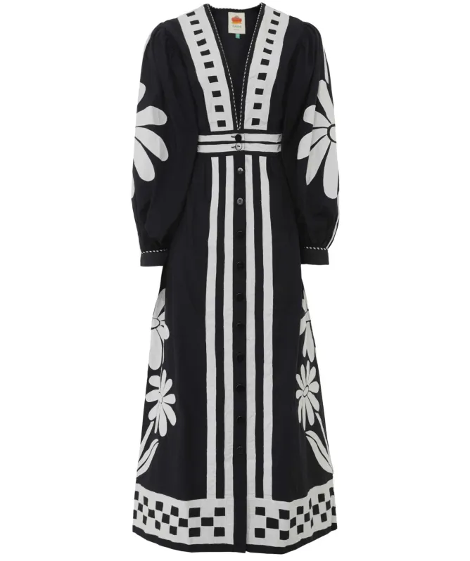 FARM Rio Nature Buttoned Maxi Dress