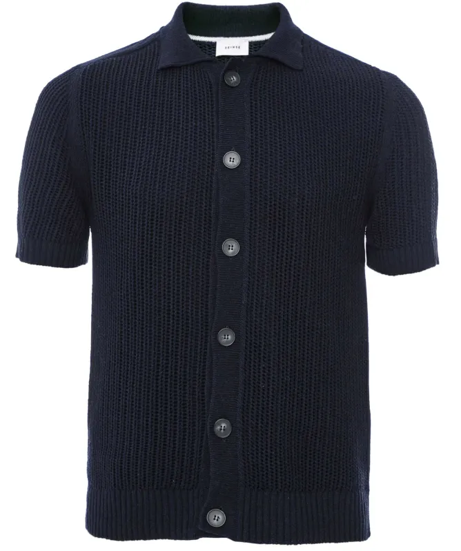 Seinse Knitted Button-Through Polo Shirt