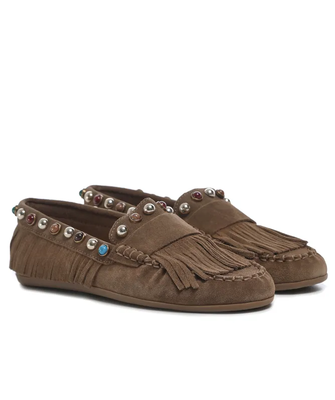 INUOVO Jewel Fringe Moccasins