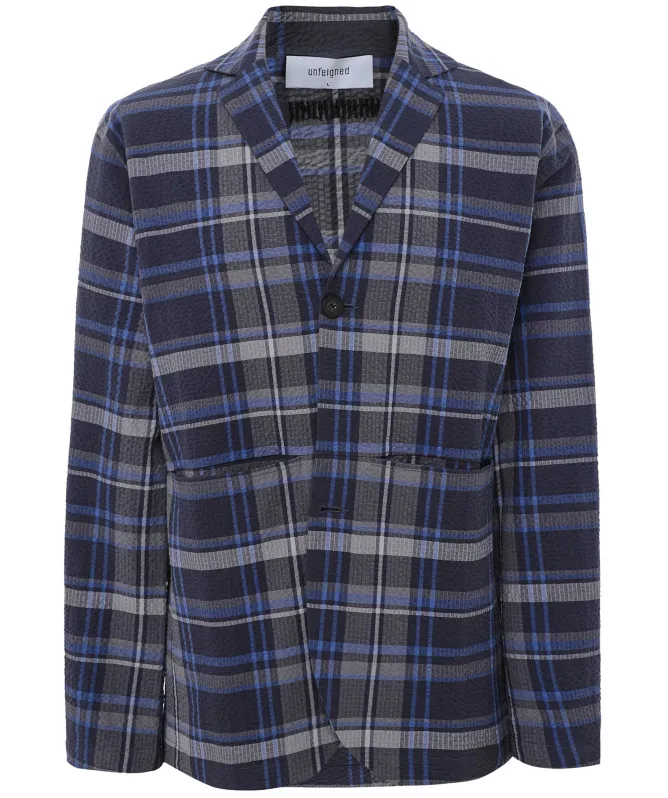 unfeigned Seersucker Check Blazer