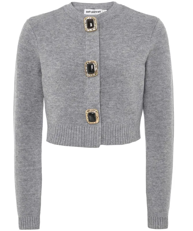 Self-Portrait Cropped Wool Cardigan
