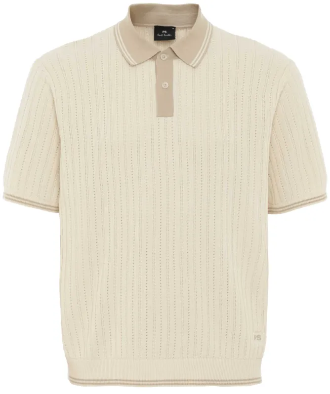 Paul Smith Pointelle Knit Polo Shirt