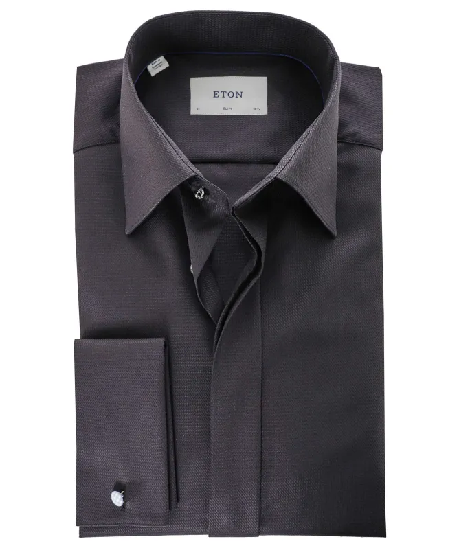 Eton Slim Fit Dobby Fly Tuxedo Shirt
