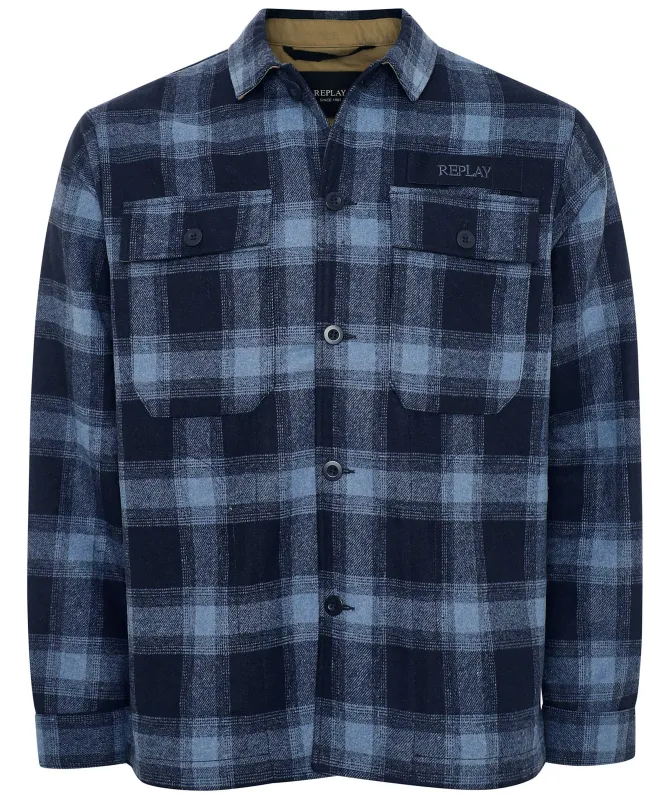Replay Melton Wool Check Jacket