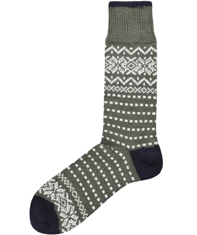 J. Blades Merino Cotton Snowflake Socks