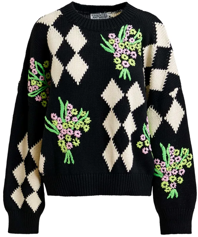 Essentiel Antwerp Jactori Oversized Jacquard Knit Sweater