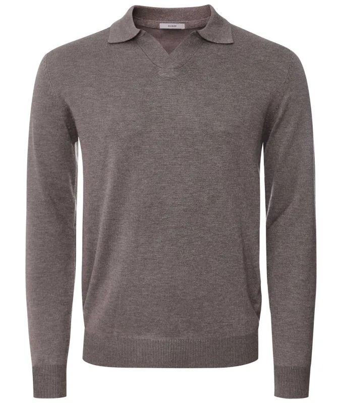 Seinse Long Sleeve V-Neck Polo Shirt