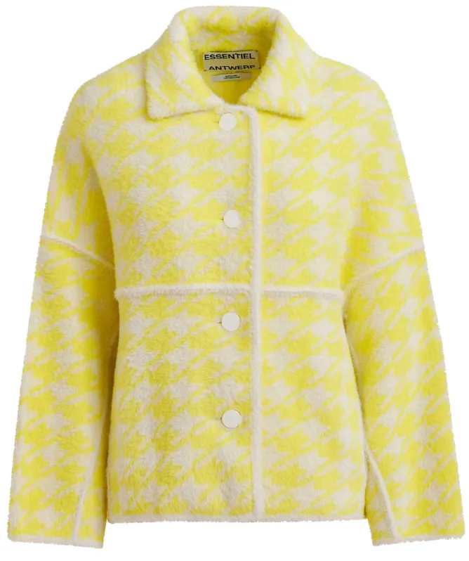 Essentiel Antwerp Joking Houndstooth Knit Cardigan