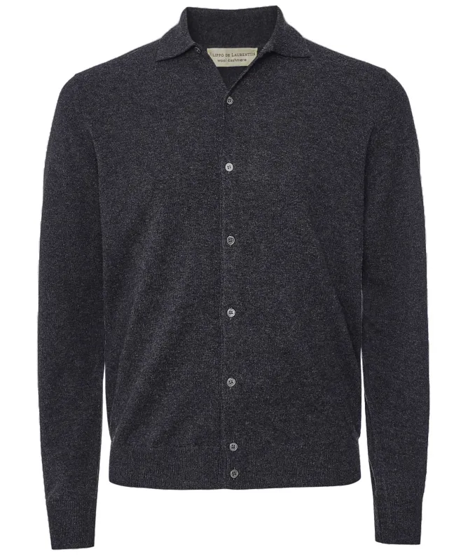 Filippo De Laurentiis Wool Cashmere Polo Cardigan