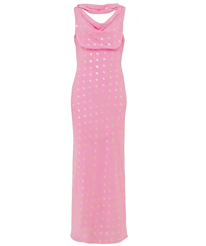 Never Fully Dressed Sophie Gold Fleck Maxi Dress