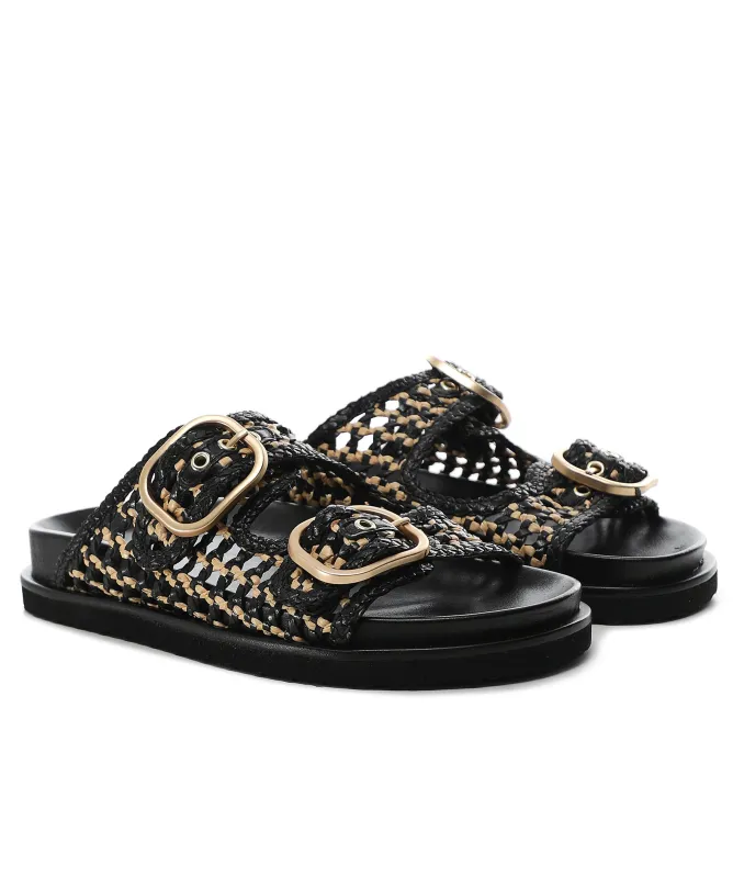 INUOVO Raffia Slider Sandals