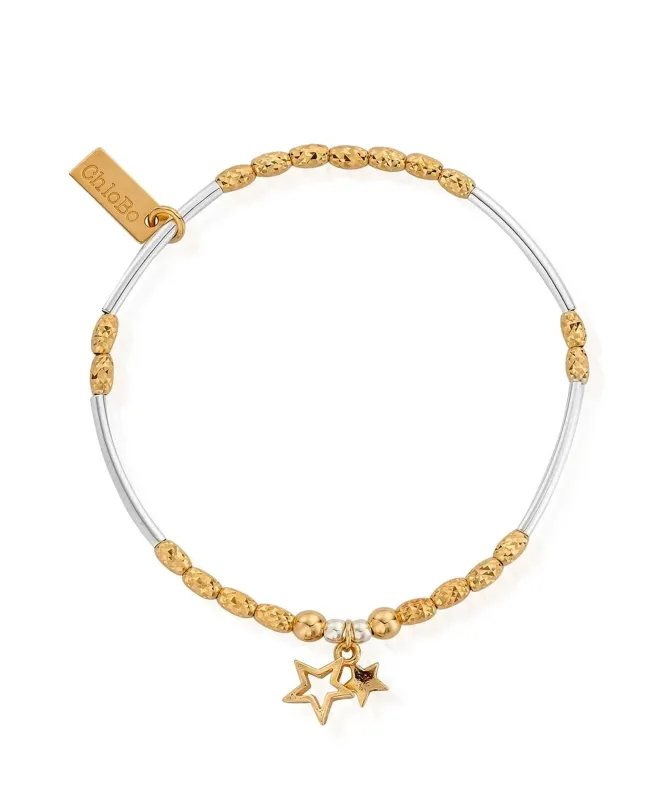 ChloBo Mixed Metal Double Star Bracelet
