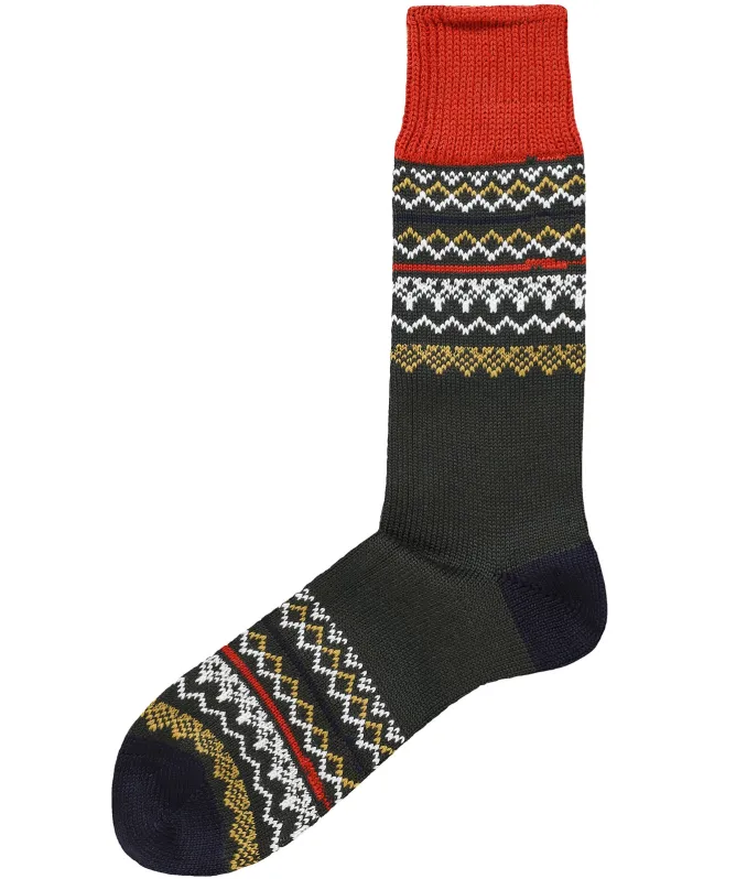 J. Blades Merino Cotton Jacquard Socks
