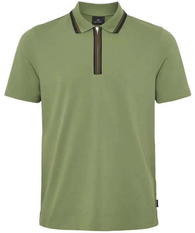 Paul Smith Tipped Zipper Neck Polo Shirt