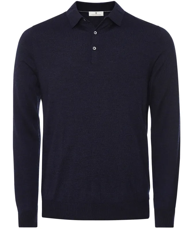 Thomas Maine Merino Long Sleeve Polo Shirt