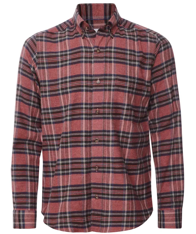 Eton Contemporary Fit Plaid Flannel Shirt