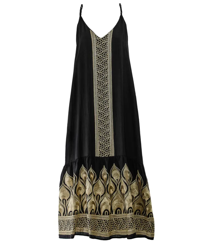 Greek Archaic Kori Phoenix Strapless Maxi Dress