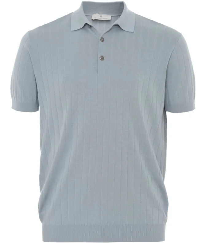Thomas Maine Ribbed Knitted Polo Shirt