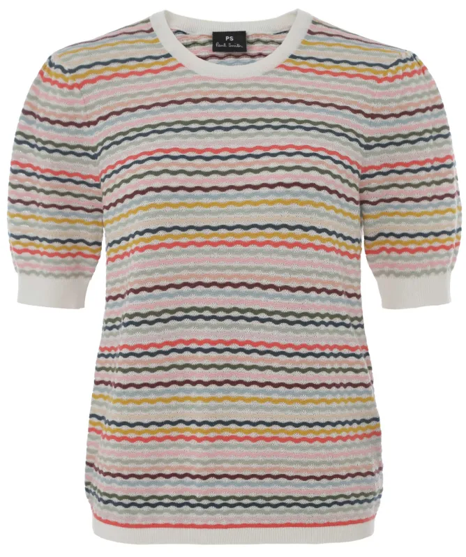 Paul Smith Wavy Stripe Short-Sleeve Top