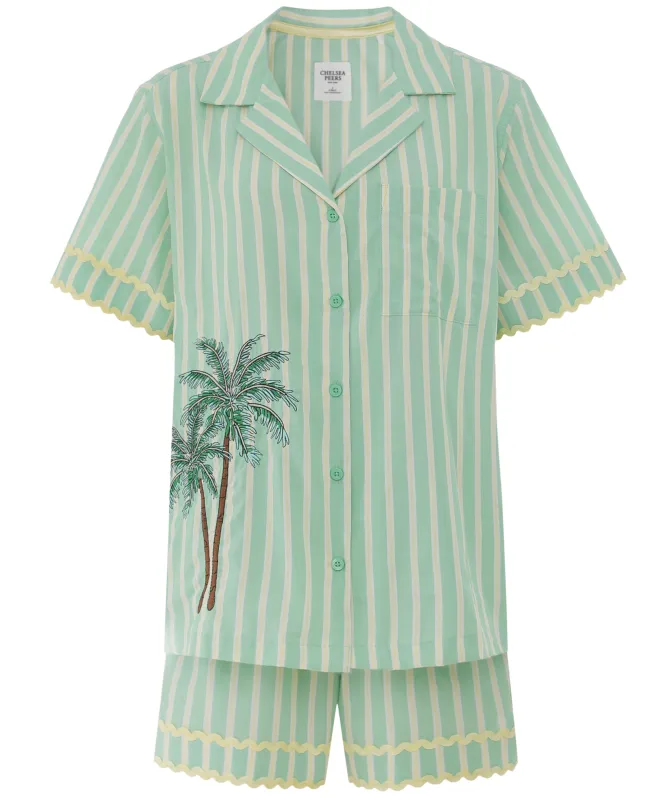 Chelsea Peers Tropical Palm Stripe Short Pajamas