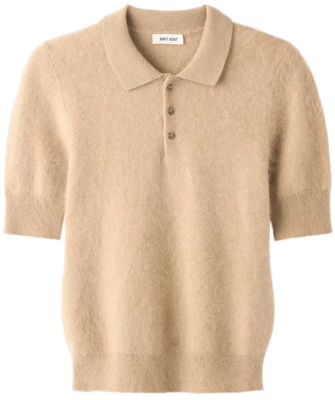 Soft Goat Brushed Pique Polo Sweater