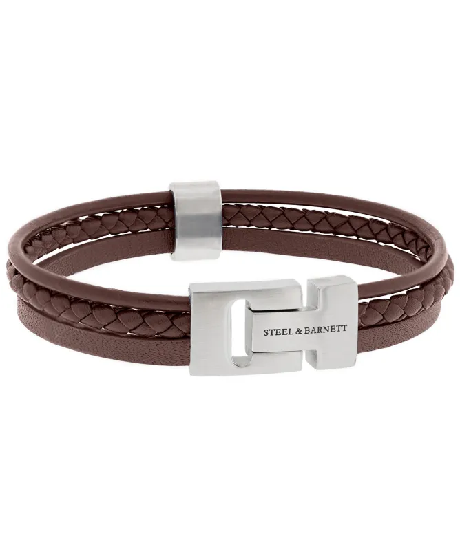 Steel and Barnett Casual Cole Leather Bracelet